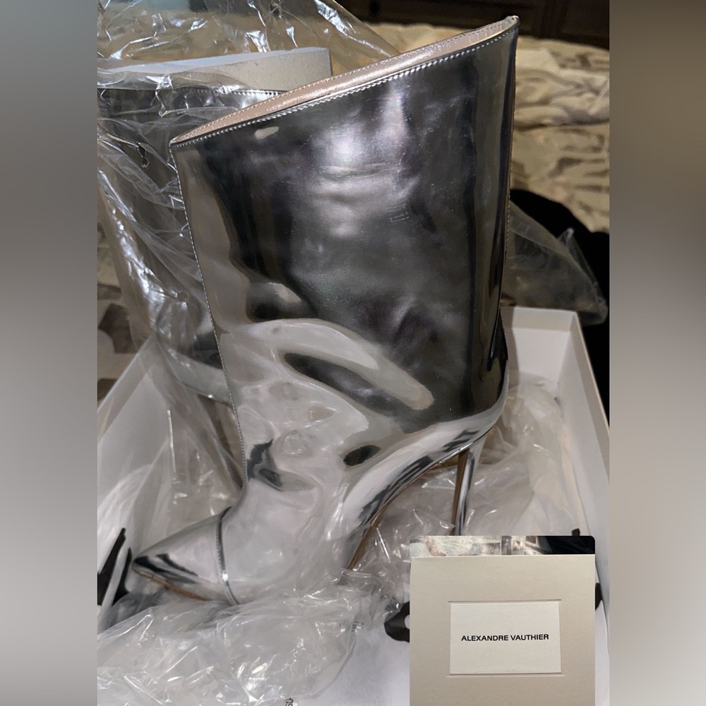 Alexandre Vauthier silver boots